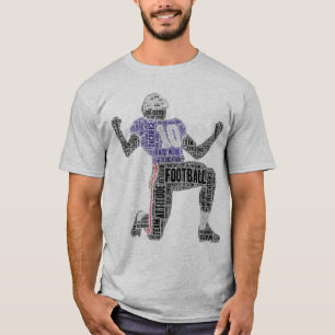 Football Player Word Art Dedication Inspiration  T-Shirt