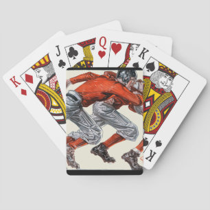 Football Players Playing Cards