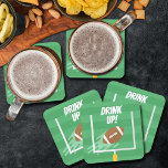 Football Point After Uprights Square Paper Coaster<br><div class="desc">Relax with customise football through the uprights paper coasters. MATCHING items in our store.</div>