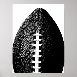 Football Pop Art - Black Modern Minimal Sports Poster