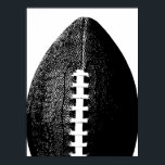 Football Poster - Black Modern Minimal Sports<br><div class="desc">A modern football in minimalist pop art style.</div>