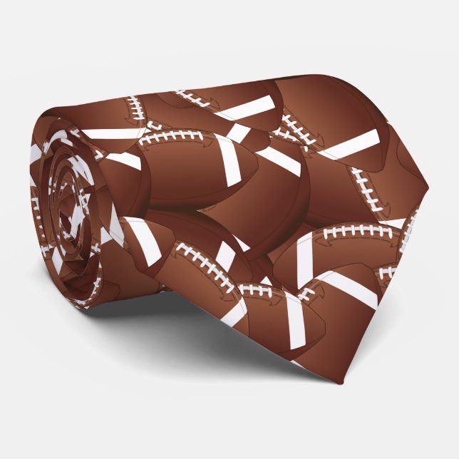 Football Print Necktie (Rolled)