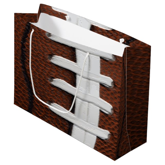 Football Print Pattern Background Large Gift Bag (Front Angled)