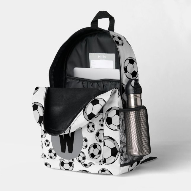 football  printed backpack (Back Corner Right (Open))