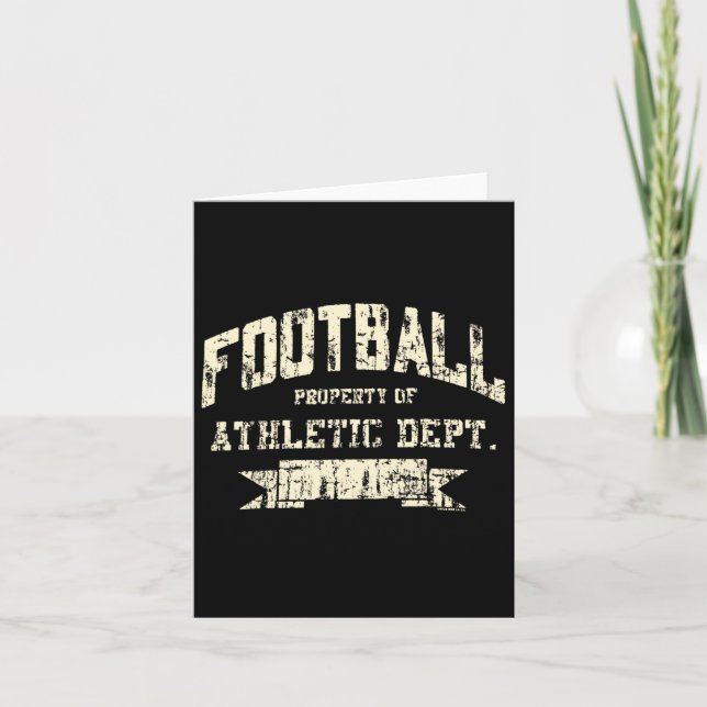 Football Property Of Athletic Dept. Funny Design  Card (Front)