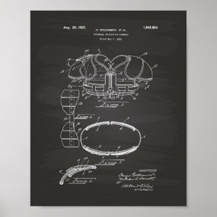 Football Protective Harness 1927 - Chalkboard Poster