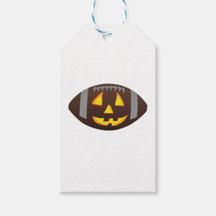 Football Pumpkin Face Gift Tags