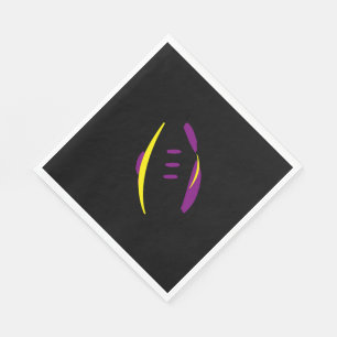 Football Purple/Gold-Yellow/Black Luncheon Napkins