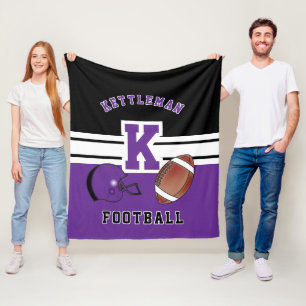 Football 🏈 Purple Sport Letter Fleece Blanket