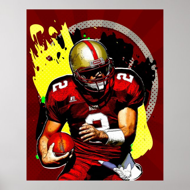 Football Quarterback Poster (Front)