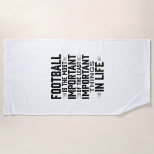 Football Quote Vintage Typography Shirt Design_1 Beach Towel