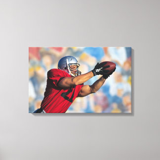 Football receiver catching ball canvas print