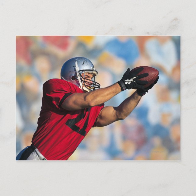Football receiver catching ball postcard (Front)