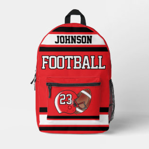 Football Red - Editable Printed Backpack