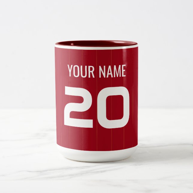 Football Red Jersey Two-Tone Coffee Mug (Center)