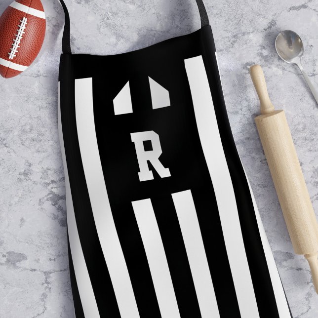 Football Referee Black and White Striped Apron (Creator Uploaded)