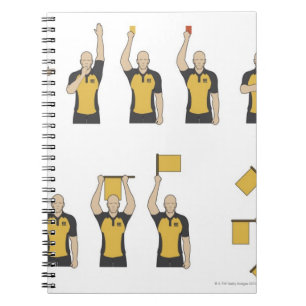 Football referees' signals spiral notebook