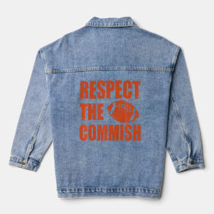 Football Respect The Commish Fantasy Football  Denim Jacket
