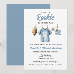 Football Rookie Boy Baby Shower Invitation