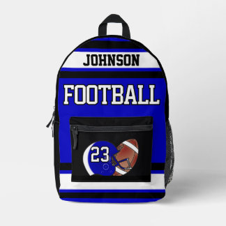Football Royal Blue - Customise Printed Backpack