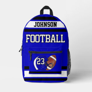 Football Royal Blue - Editable Printed Backpack