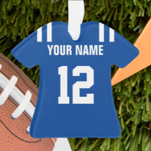 Football Royal Blue & White Jersey Ornament
