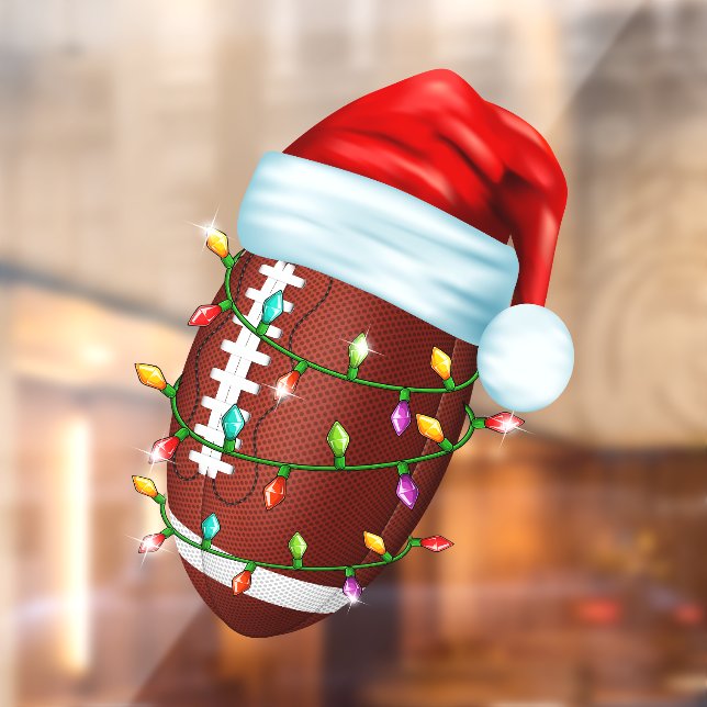 Football Santa Hat Window Cling (Sheet 2)