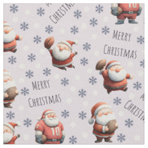 Football Santa on Pale Lavender Fabric