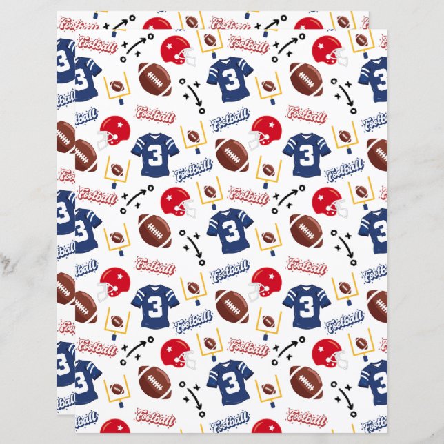 Football Scrapbook Paper (Front/Back)