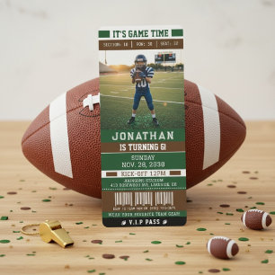 Football Season Ticket Birthday Party Sports Invitation