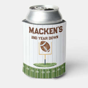 Football second year down boy birthday can cooler