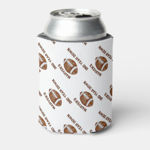 Football second year down boy birthday  can cooler
