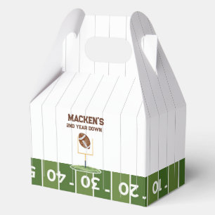 Football second year down boy birthday favour box