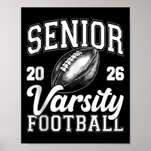 Football Senior Cl Of 2026 High School Senior For  Poster