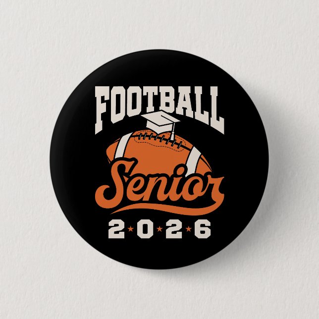 Football Senior Class of 2026 Graduating  6 Cm Round Badge (Front)