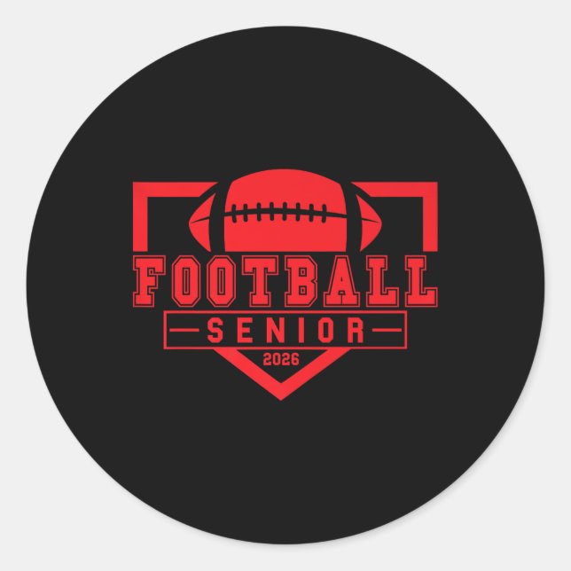 Football Senior Night Football Senior 2026 Graduat Classic Round Sticker (Front)