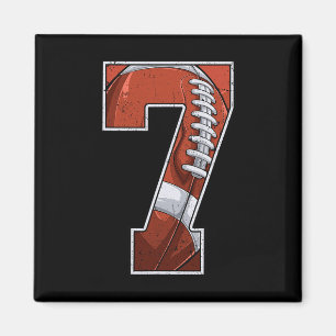 Football Seventh 7th Birthday Boy 7 Seven Years Ol Magnet