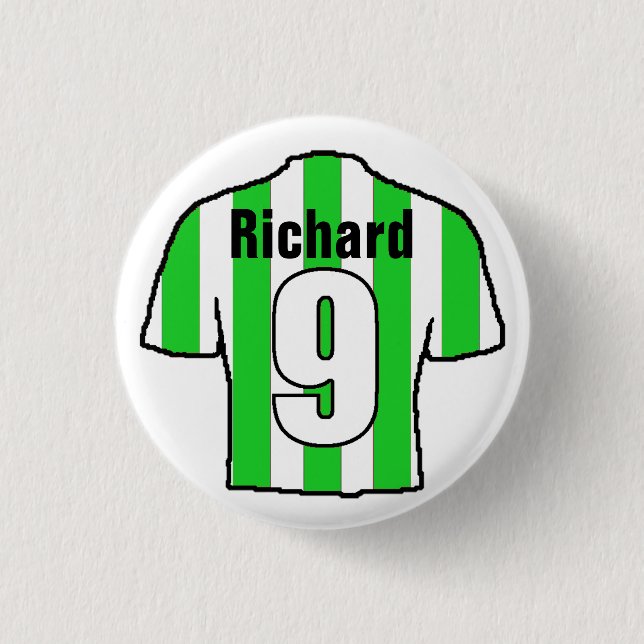 Football Shirt Design to Personalize. 3 Cm Round Badge (Front)