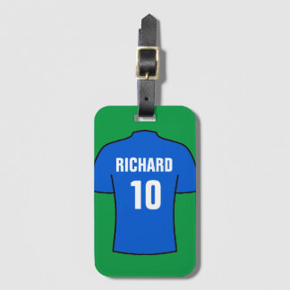 Football Shirt in Blue Luggage Tag