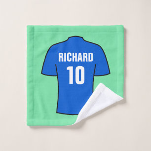 Football Shirt in Blue Wash Cloth