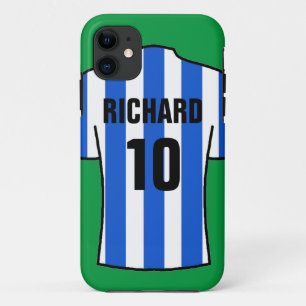 Football Shirt in Blue & White Stripes Case-Mate iPhone Case