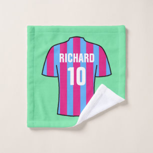 Football Shirt in Claret and Blue Wash Cloth