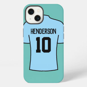 Football Shirt in Light Blue with Name and Number iPhone 13 Case