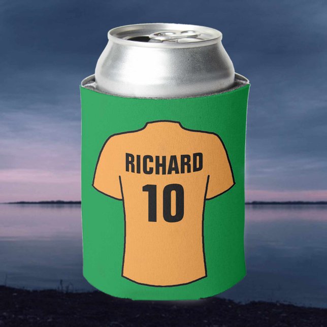 Football Shirt in Orange Can Cooler (Creator Uploaded)