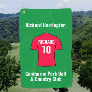 Football Shirt in Red Golf Towel