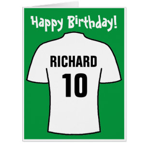 Football Shirt in White Birthday Card