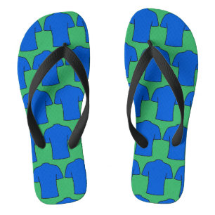 Football Shirts Design in Blue Flip Flops
