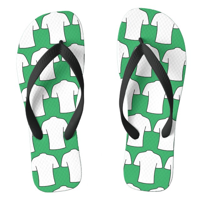 Football Shirts Design in White Flip Flops (Footbed)