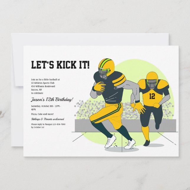 Football Silhouettes Invitation (Front)