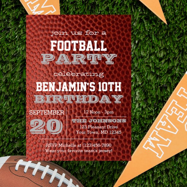 Football Silver All Occasion Invitation (Creator Uploaded)